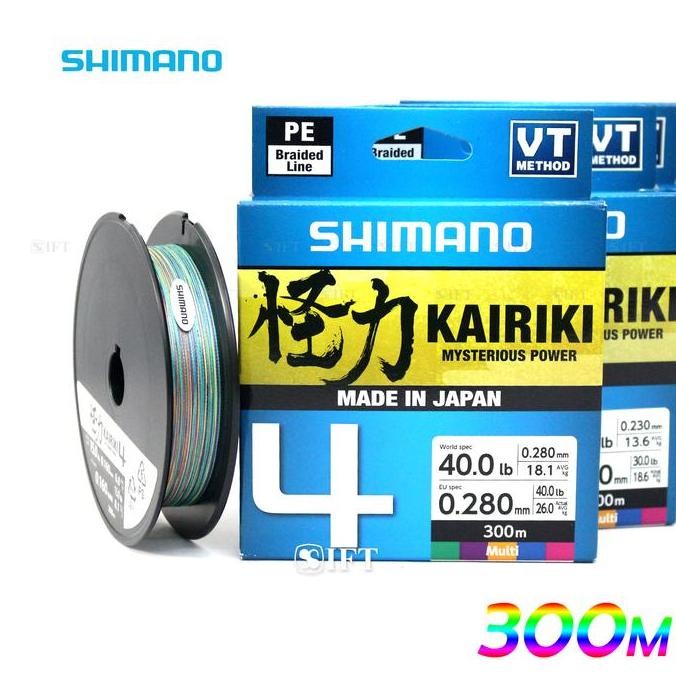 Ready String Pe Shimano Kairiki 4 | 300ม | 10 ถึง 50 ปอนด์ | ถักเปียผลิตในญี่ปุ่น