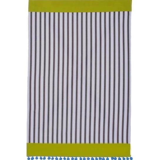 ผ้าขนหนูชานม Ulster Weaver Franchini Stripes สีเขียว สีขาว