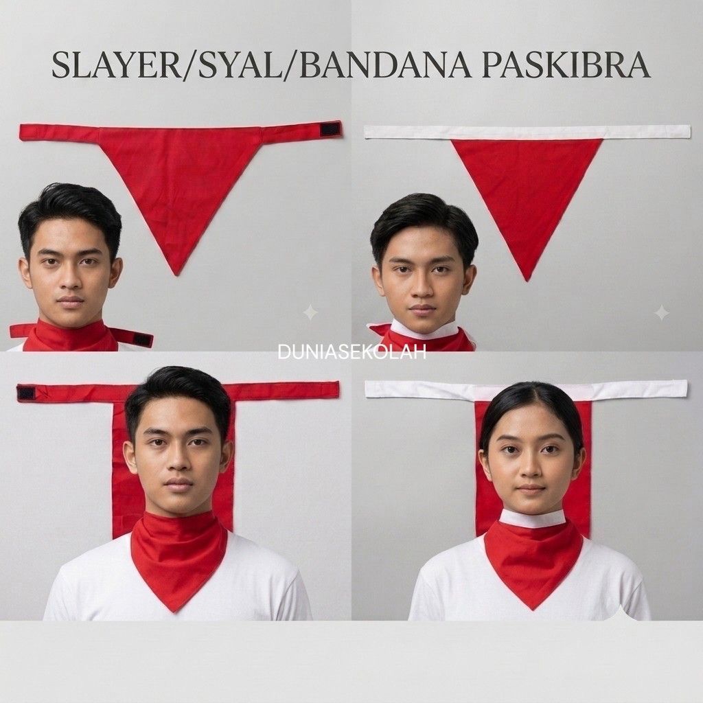 MERAH Slayer Scarf Scarf Bandana Triangle Red White Paskibbra Cade Officer