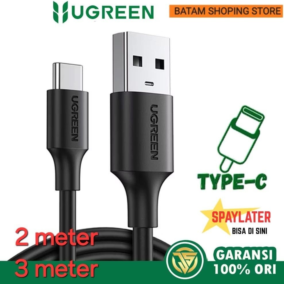 สาย USB A ถึง Type C UGREEN วัสดุ PVC 3A 18W 2M 3M