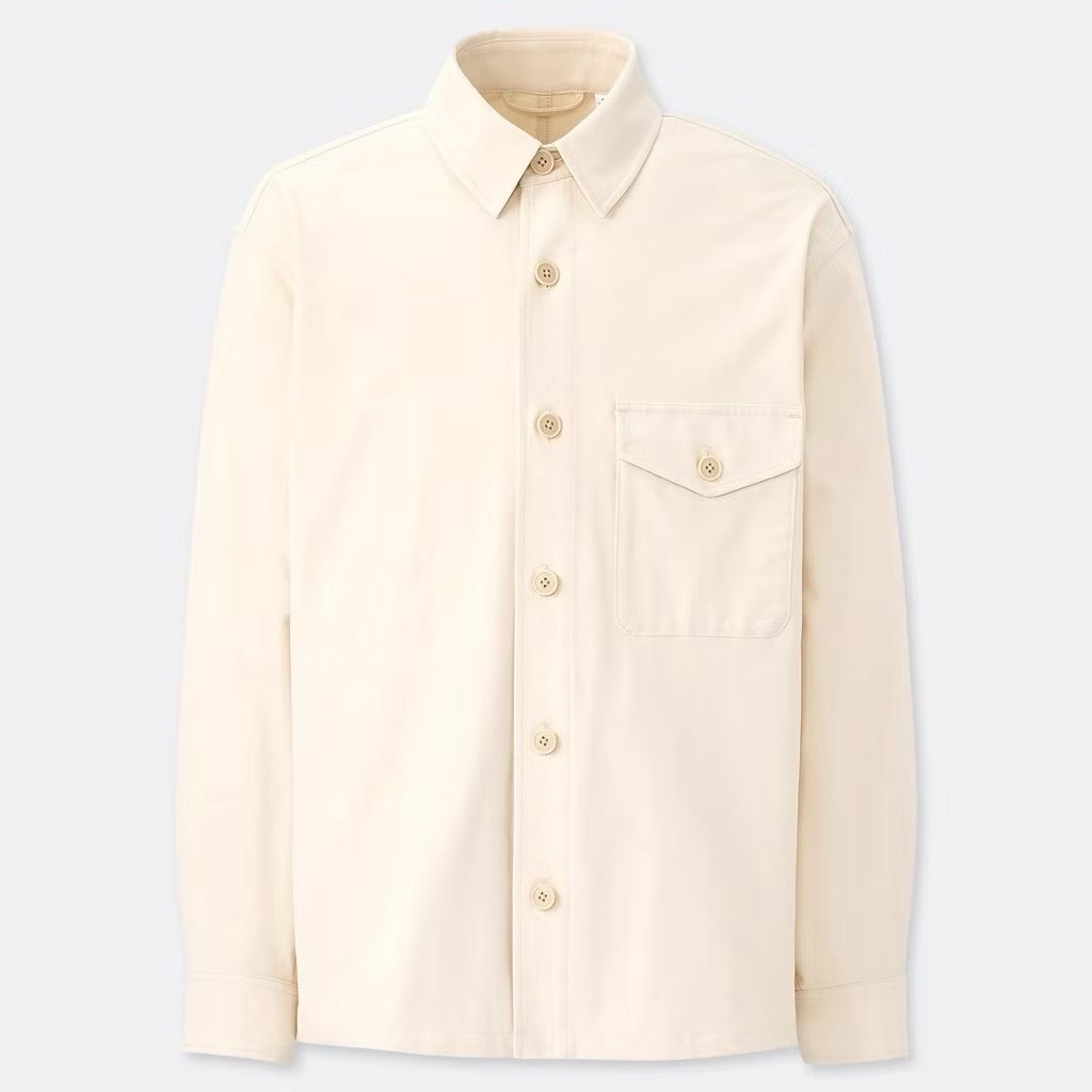 Brand New - Uniqlo - Over Shirt Jersey - Off White - Size S fit M