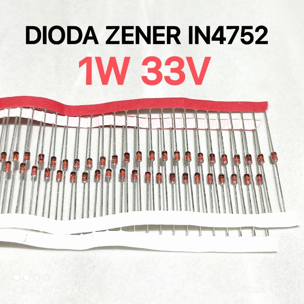 (10 ชิ้น) Zener Diode 1 วัตต์ 33V Zener Diode 33V IN4752 1N4752