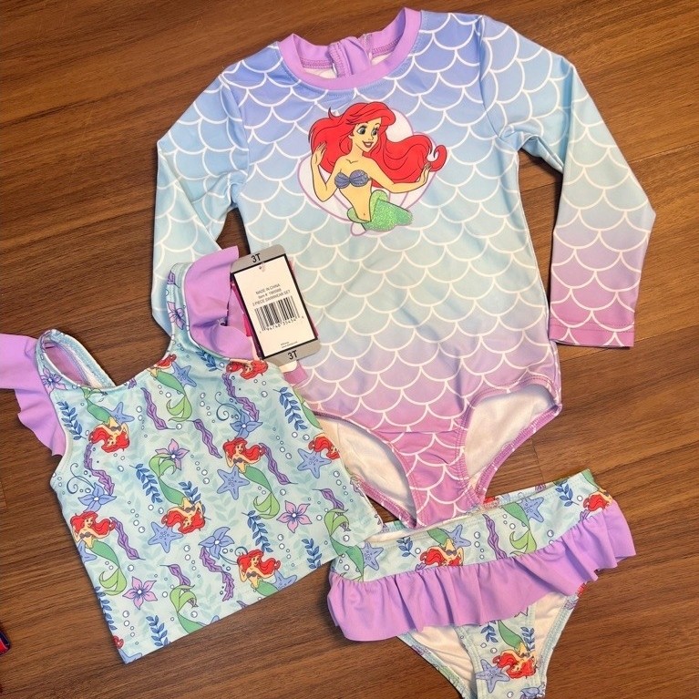 [DISNEY Ariel 3in1 ชุดว่ายน้ํา] - ชุดว่ายน้ําบิกินี่เด็ก Ariel