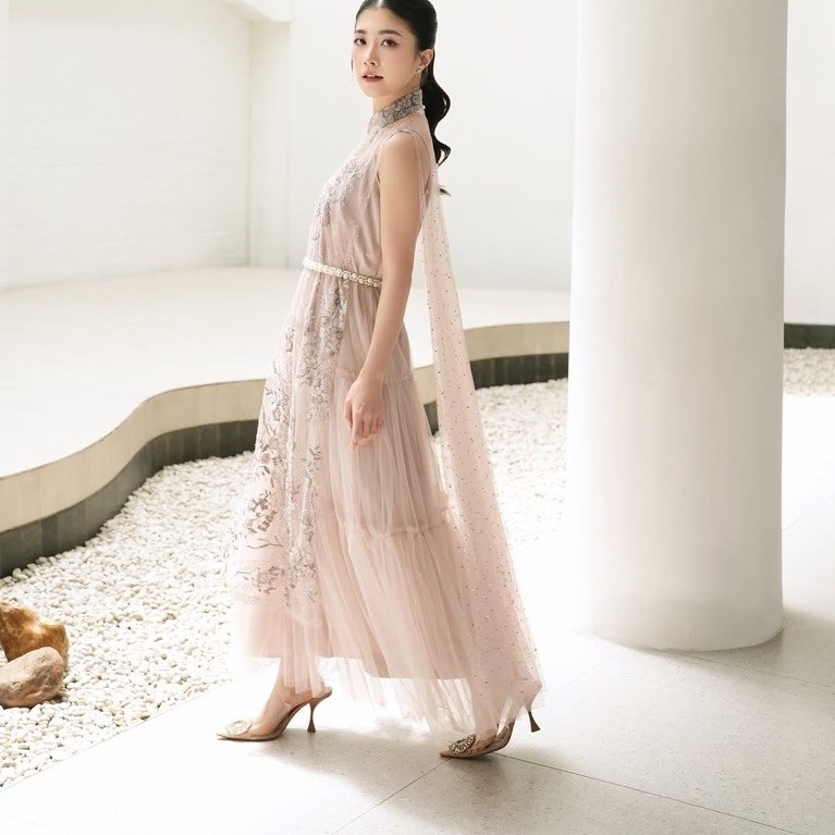 RENTAL | RENT Capella Dress Mauve Pink Soft Dress สําหรับหมั้น เรียนศาสนา ปาร์ตี้