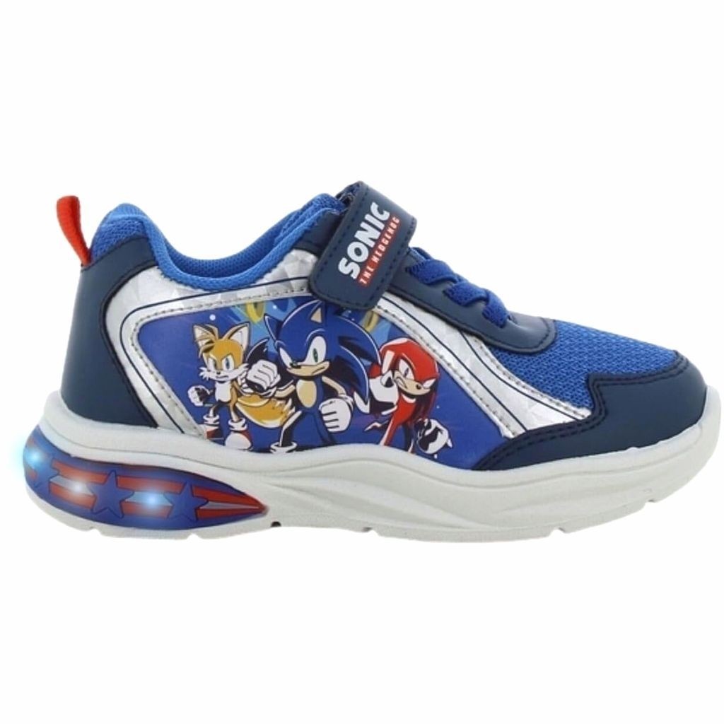 Sonic Prime The Hedgehog Knuckles หาง Echidna ไฟ LED รองเท้าเด็กสีน้ําเงินเงิน Original Lavie Stuff