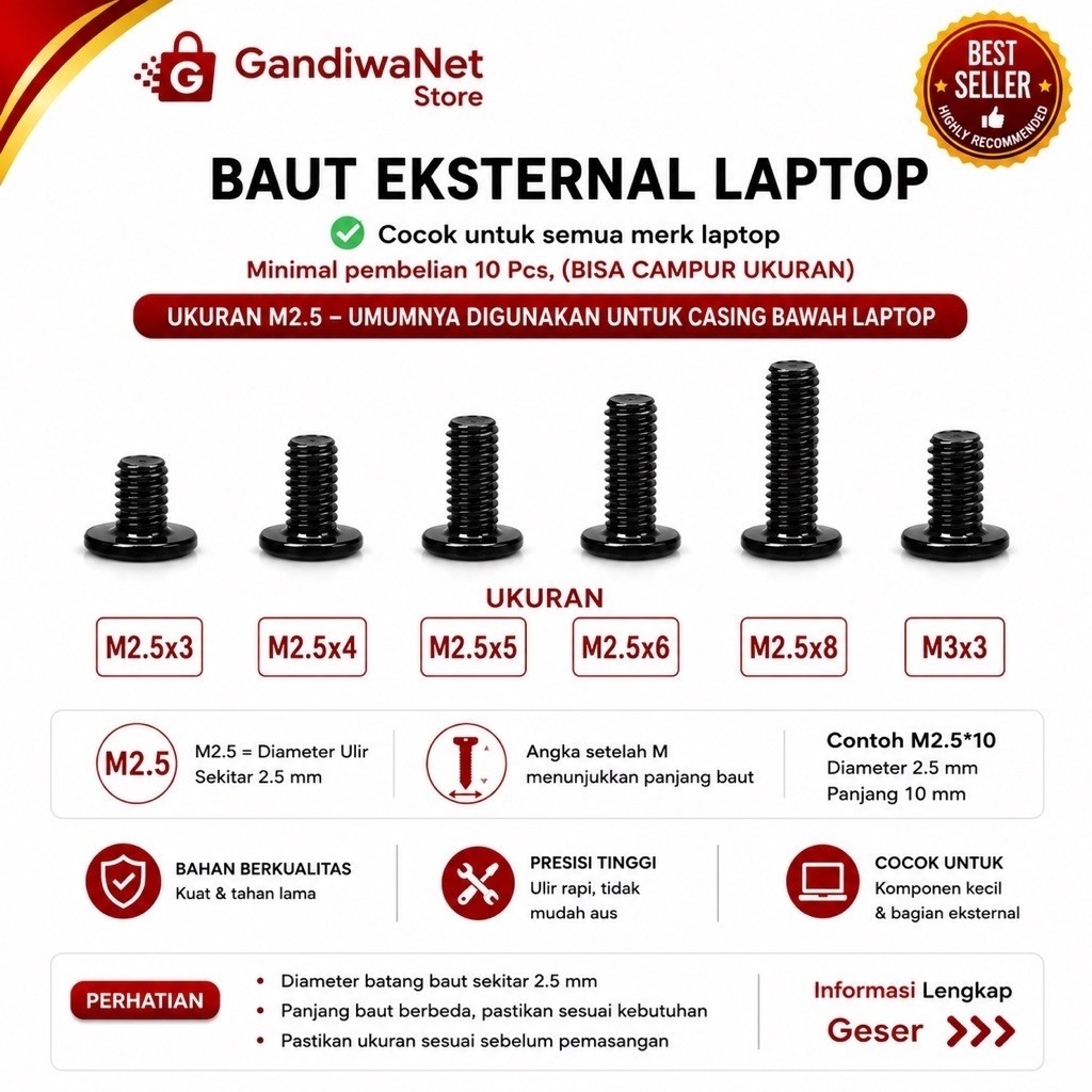 M2.5 M3 สีดําแล็ปท็อปสลักเกลียวแล็ปท็อปด้านล่างปลอกสลักเกลียวภายนอก HDD SSD บานพับต่อชิ้น