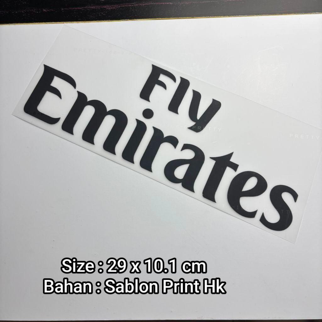 แพทช์ป้ายดํา Fly Emirates พร้อมการพิมพ์สกรีน Hk