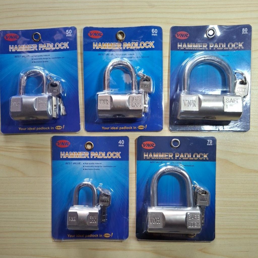 [RETAIL] กุญแจล็อคบล็อค / กุญแจกลม / กุญแจล็อคหมอน / กุญแจล็อคค้อน 40MM, 50mm, 60mm, 70MM, 80MM - VN