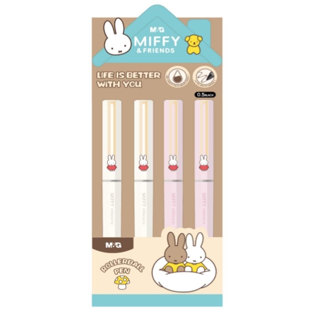 M&G Miffy & Friends ปากกาโรลเลอร์บอล 0.5 มม. (หมึกสีดํา)