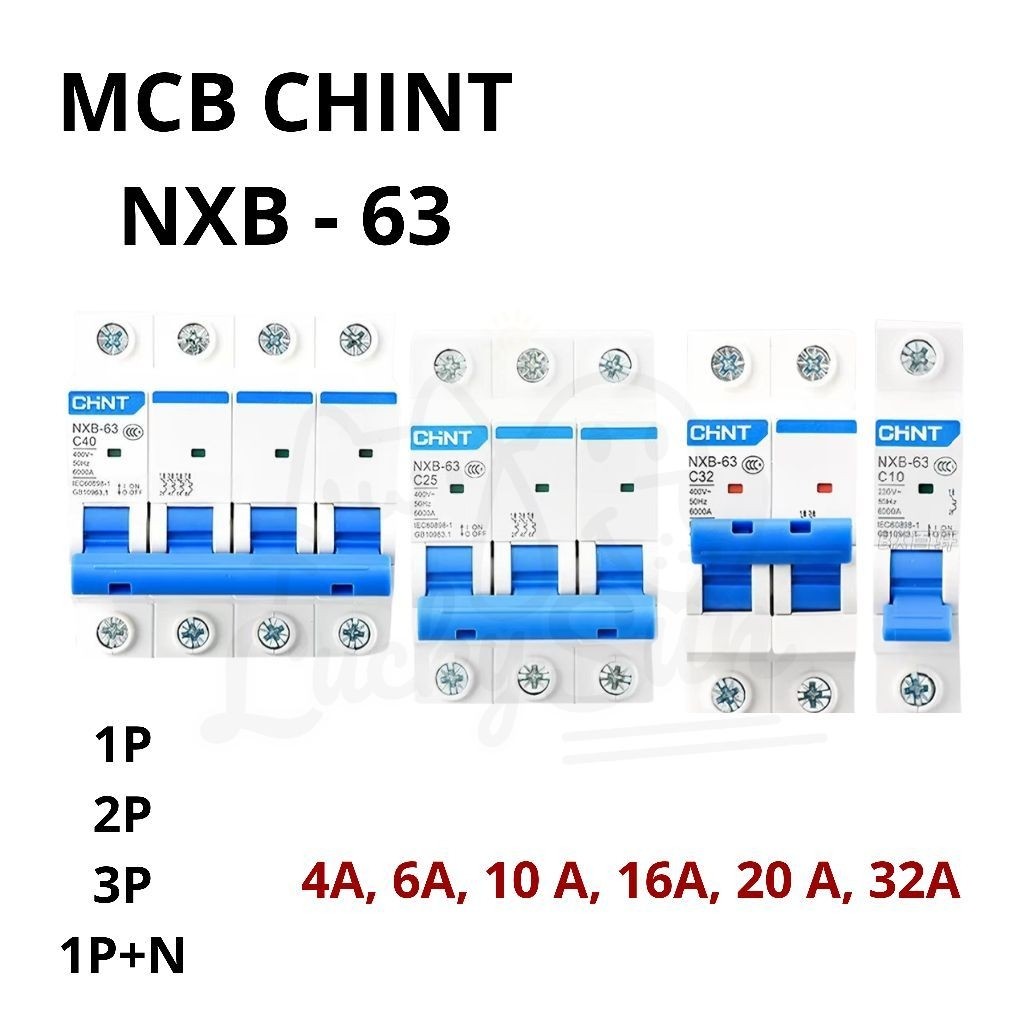 MCB 1P 2P 3P MCB CHINT NXB-63 1P 3P 6A 10A 16A 20A Miniature Circuit Breaker เดิม