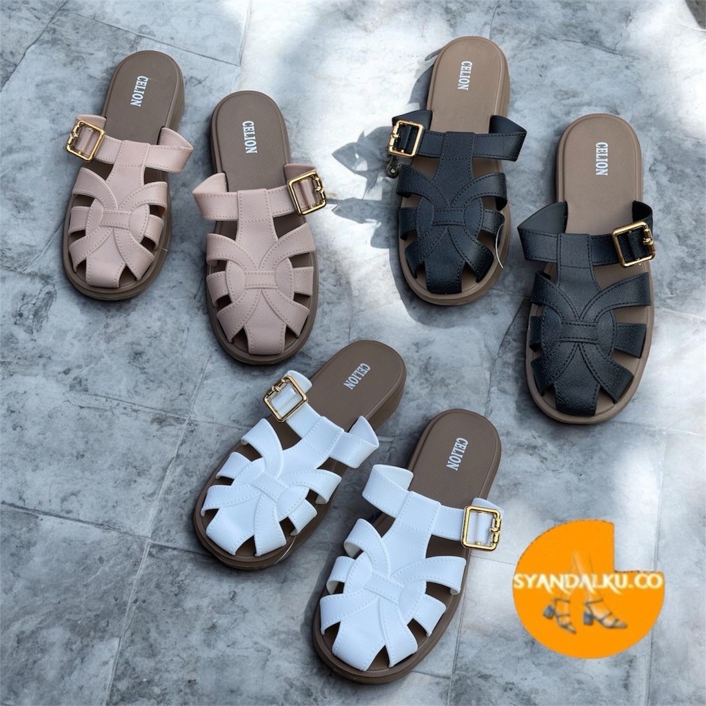[Syandalku.co] รองเท้าแตะผู้หญิง Viral Wedges 3cm Slip On Eva Light and Soft 061 | 5208-3 PVC พรีเมี