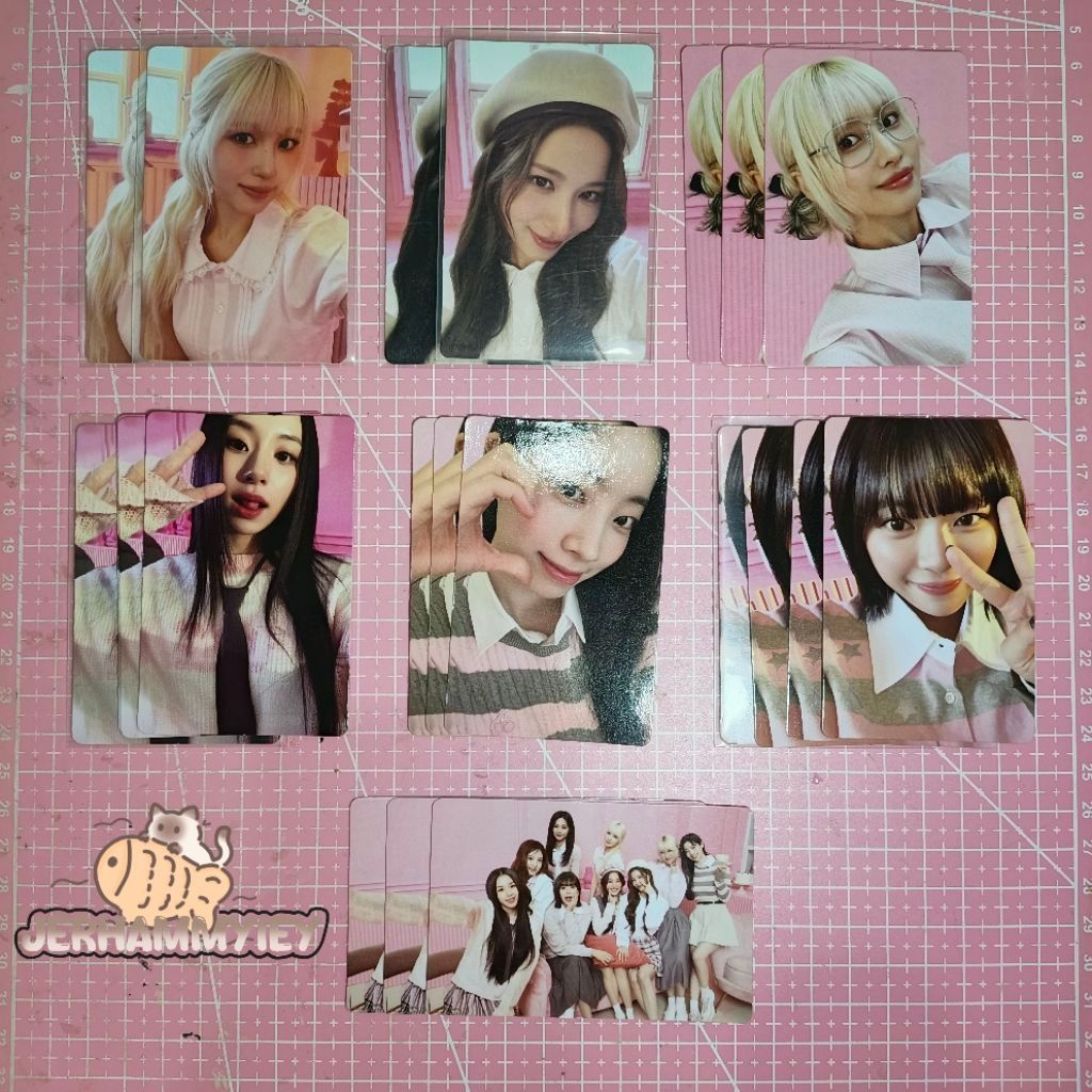 Photocard Twice x Nabati สีชมพู Nayeon Jongyeon Momo Sana Jihyo Mina Dahyun Chaeyoung Tzuyu