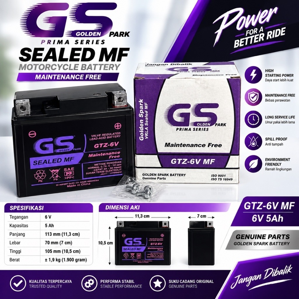 แบตเตอรี่ beat fi vario 125 vario 150 pcx125 gtz-6v