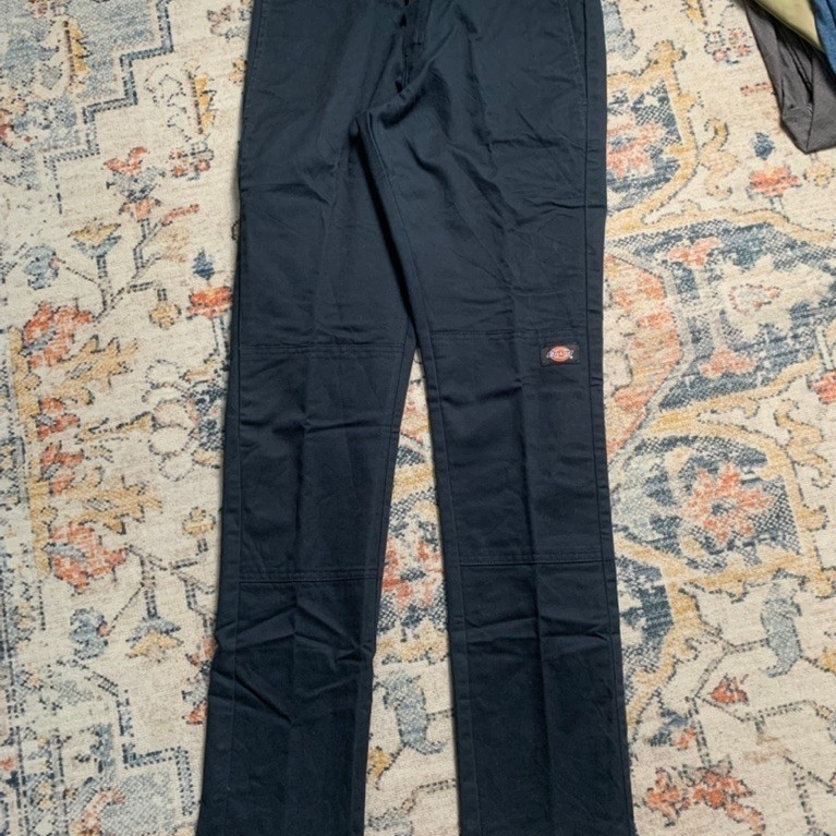 DICKIES - WP811DN SKINNY STRAIGHT DOUBLE KNEE PANTS DARK NAVY SIZE 30