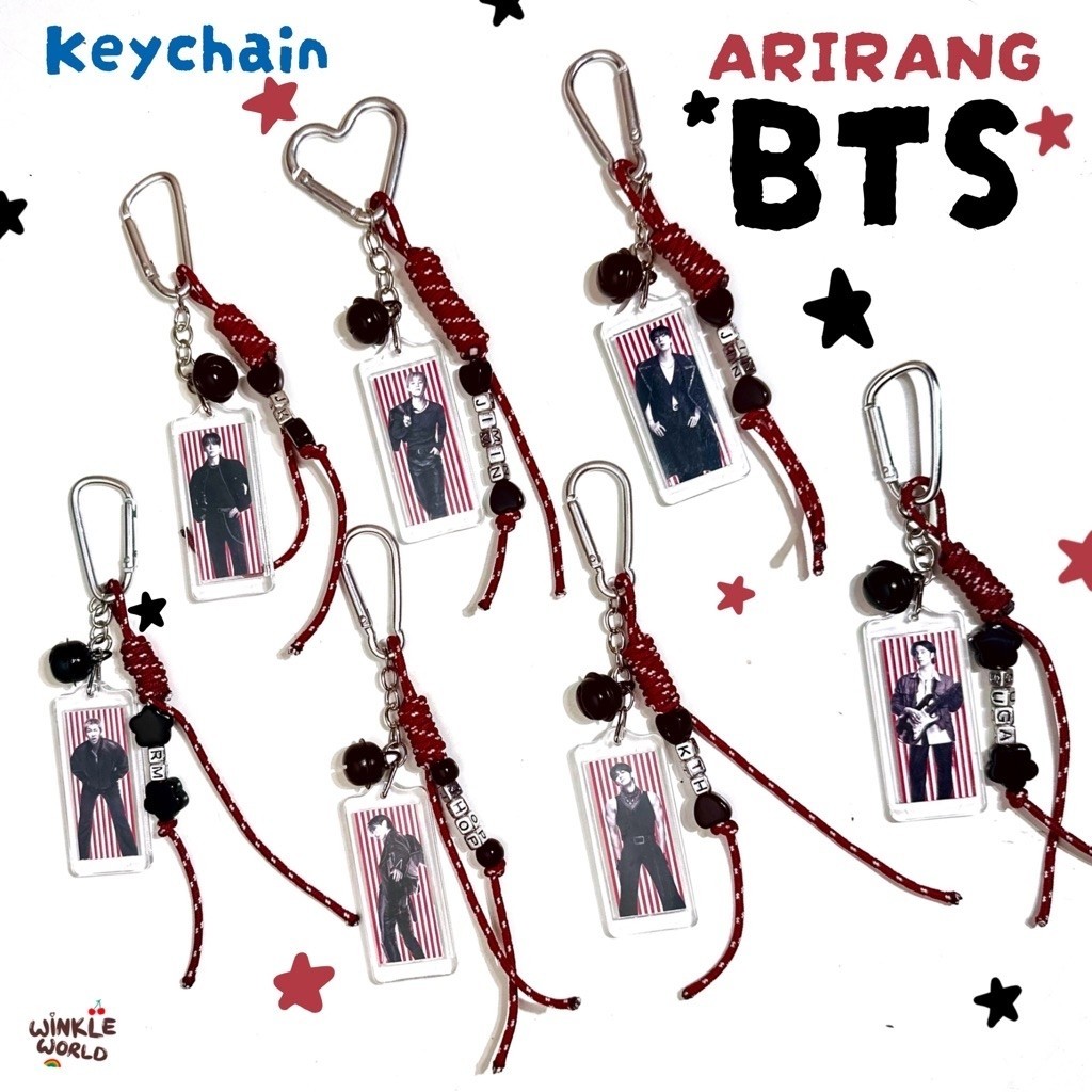 GANTUNGAN Winkle World พวงกุญแจ Macrame Arirang BTS Series / พวงกุญแจ Macrame BTS / กระเป๋าแขวน BTS 