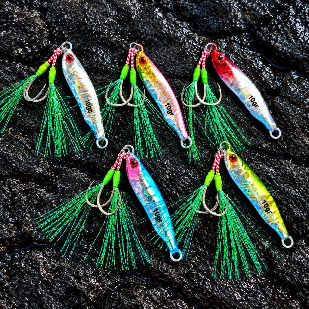 Metal jig S dollar 10g 15g 20 g set double hook micro jig S dollar