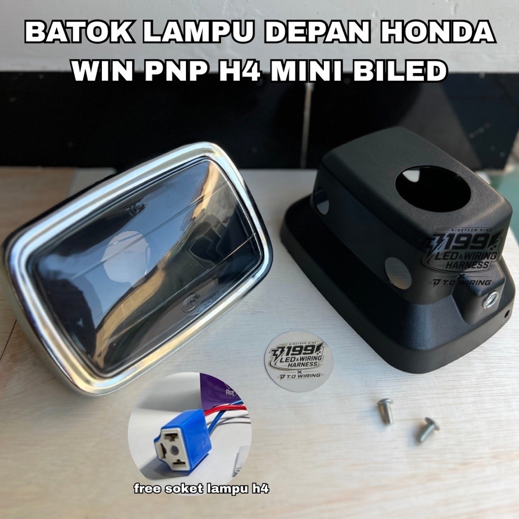 ตัวสะท้อนแสง + เปลือกไฟหน้า honda win pnp โคมไฟ h4/mini bud h4