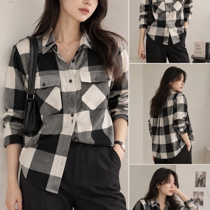 เสื้อเชิ้ตผู้หญิงผ้าสักหลาด Old Navy