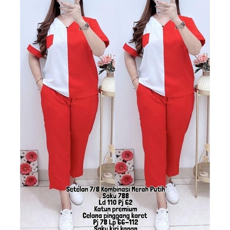 MERAH Li34 Uj-32 ชุดสูทสีแดงและสีขาว 7/8 การผสมผสานสีแดงและสีขาว 792/788/791 พรีเมี่ยม