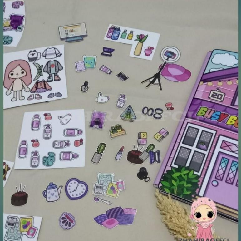 Bf888S Toca Life World Quiet Book/Toca Boca/Toka Boca Purpel House ของเล่นเพื่อการศึกษาเด็กกระดาษหนั