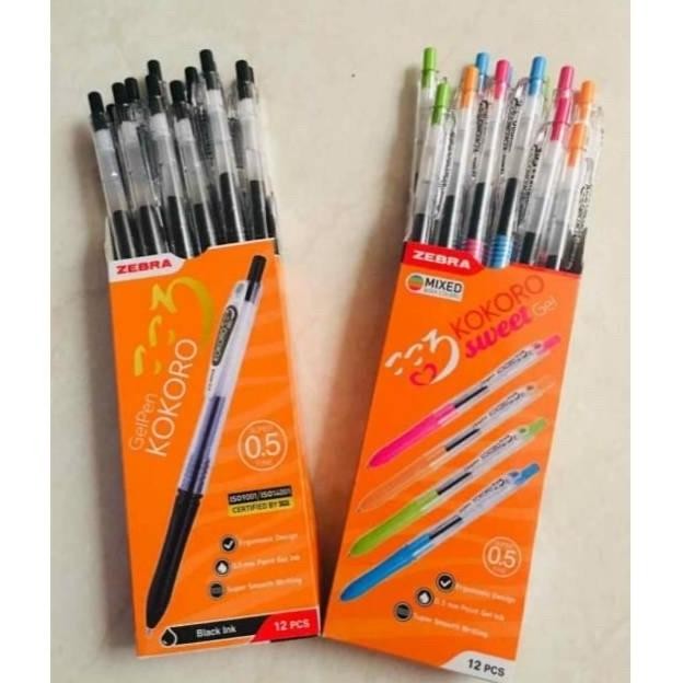 Viral (4 ชิ้น) Kokoro / Zebra Kokoro Black Gel Pens & Kokoro Sweet 0.5Mm At-113