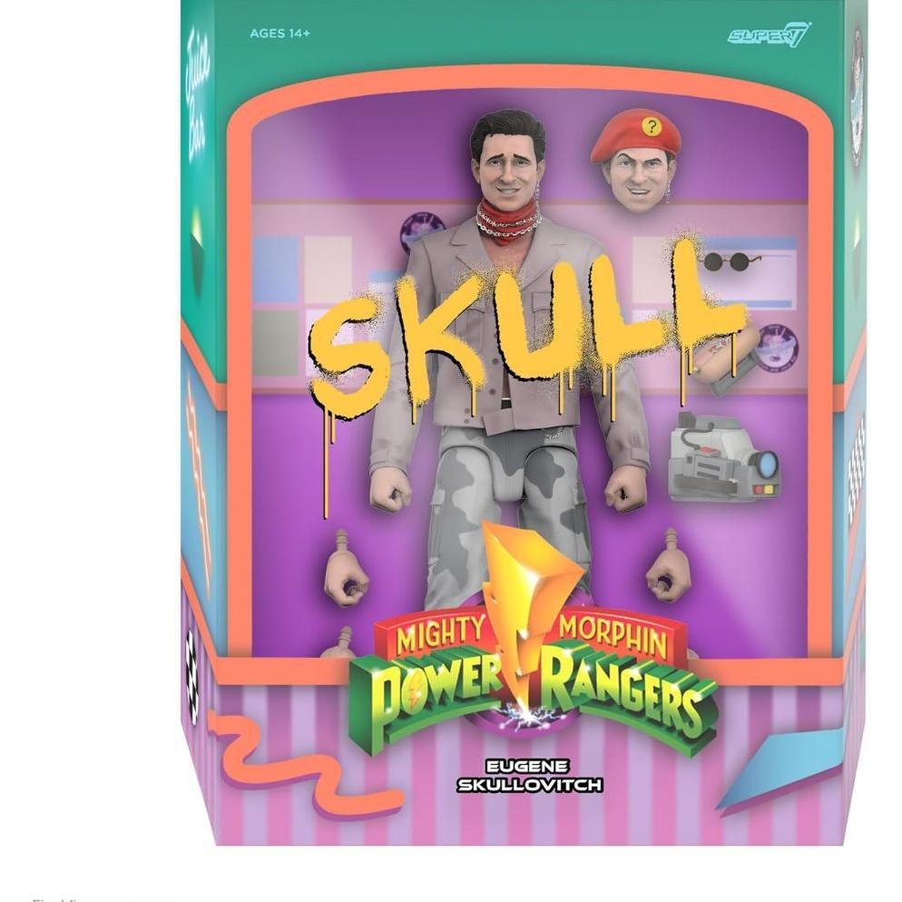 สุดยอด 7 สุดยอด! MIGHTY MORPHIN Power Rangers SKULL - 17.8 ซม. Power Rangers ACTIONFIGUR MIT ZUBEHR,