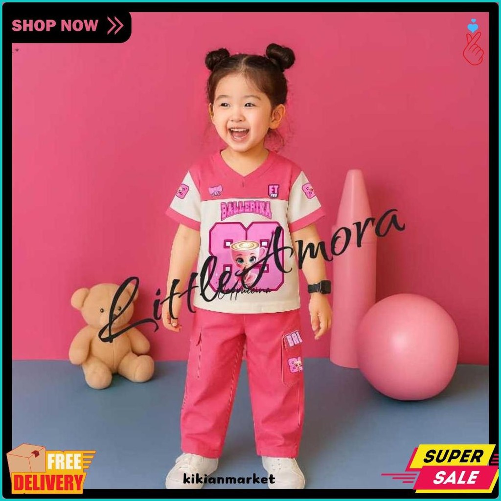 เด็กผู้หญิง Ballerina เสื้อผ้าเด็ก Terry Cargo กางเกง Bd