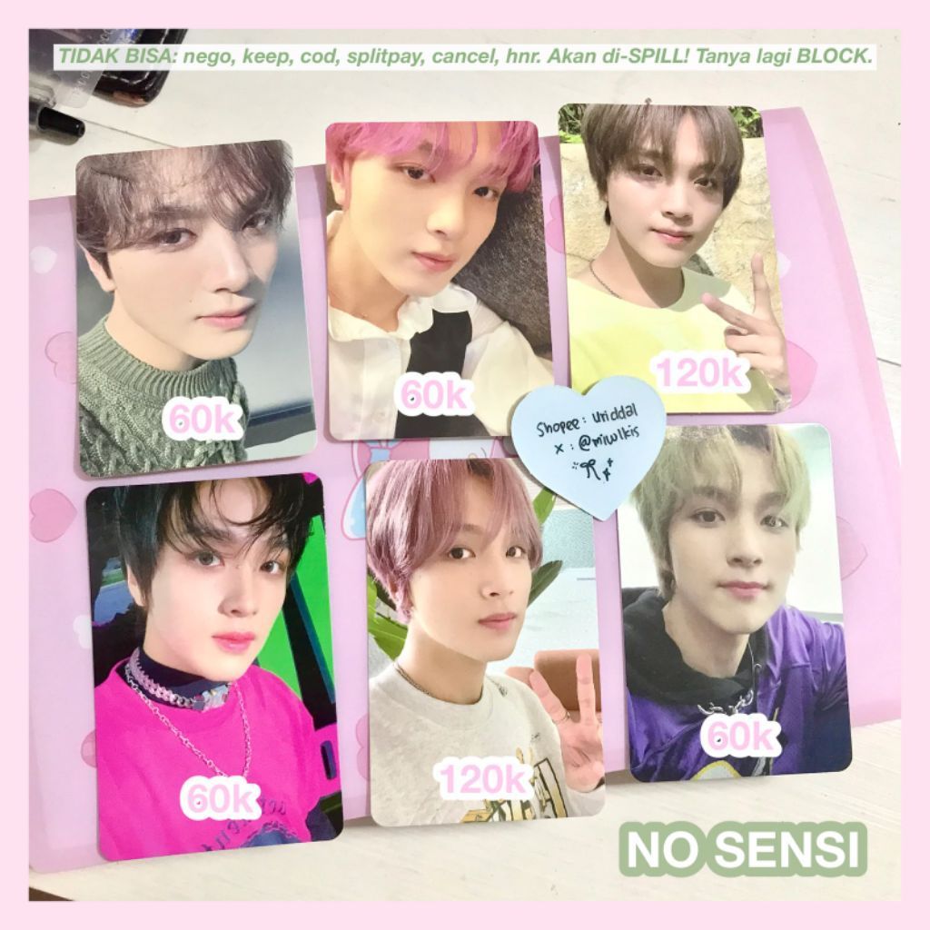 (ตัวละ) photocard haechan nct official: dreamscape - boboan - ละลาย - rockstar - ผมสีชมพู - kihno re