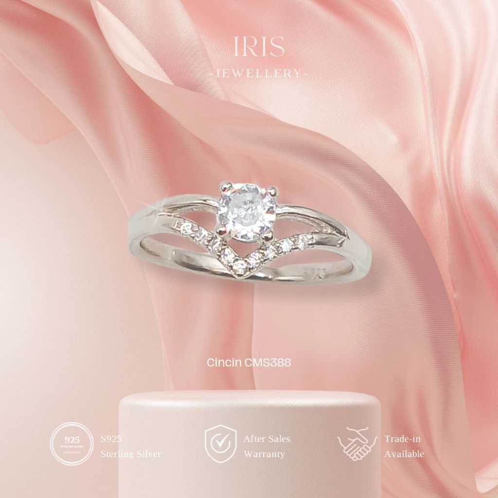[Iris Jewellery] - CMS388 Ring - 925 Sterling Silver Plated 18K White Gold