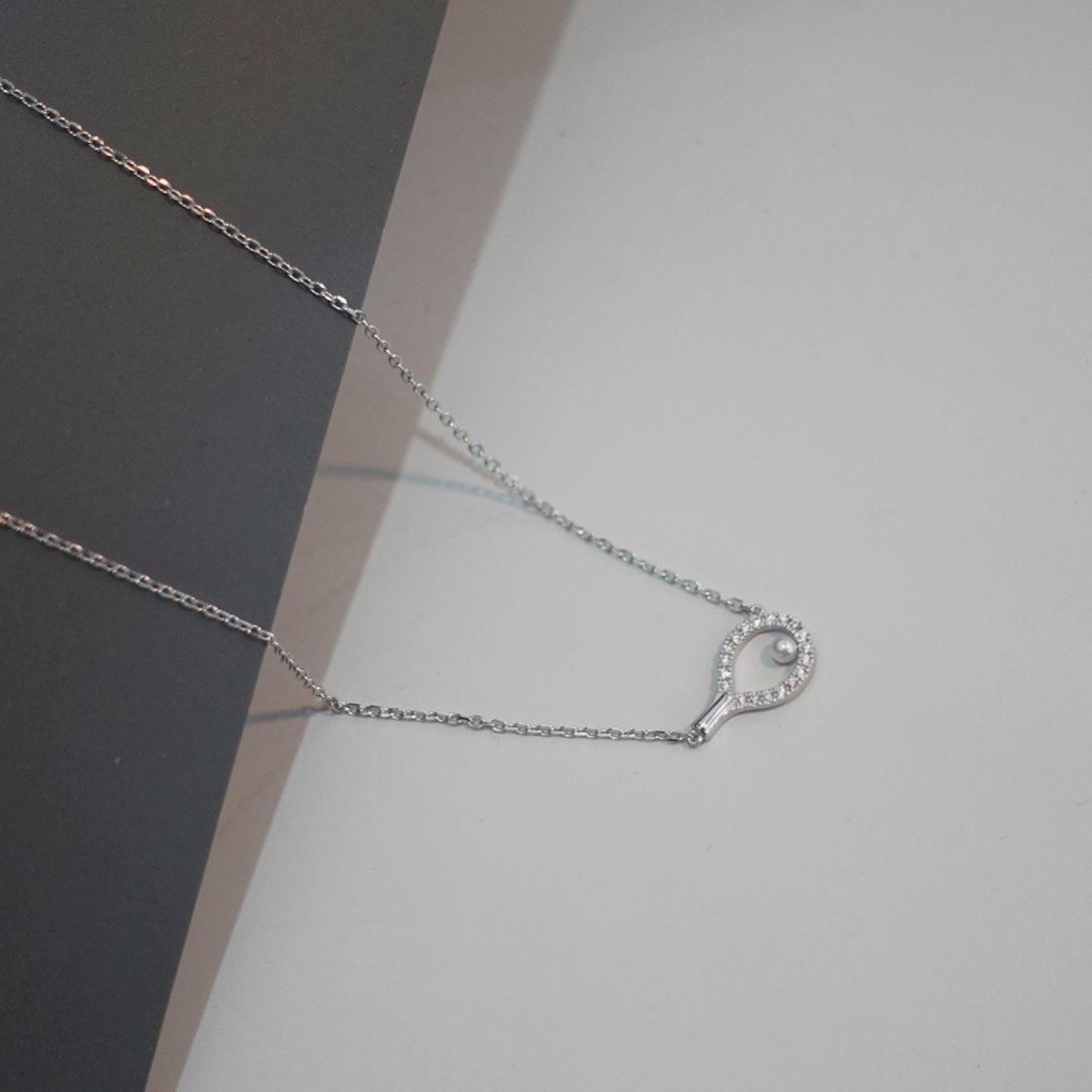 สร้อยคอเทนนิส Padel Pearl Silver | สร้อยคอปิงปอง Padel Tennis สําหรับผู้หญิง | เครื่องประดับคอสําหรั
