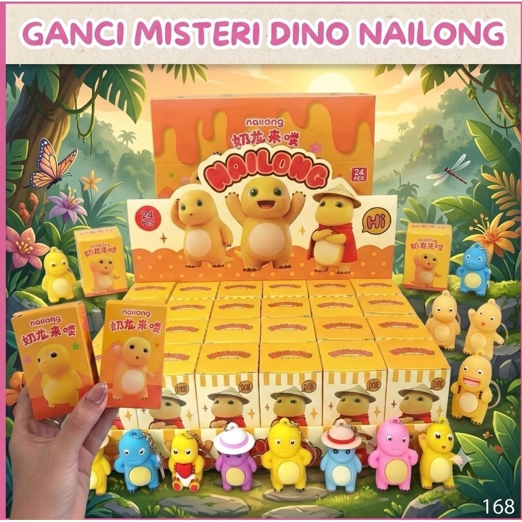 GANTUNGAN 89/168 Blindbox/Blind Box/ Nailong Keychain Nailong pikachu/ minecraft/labubu/ capybara/ เ
