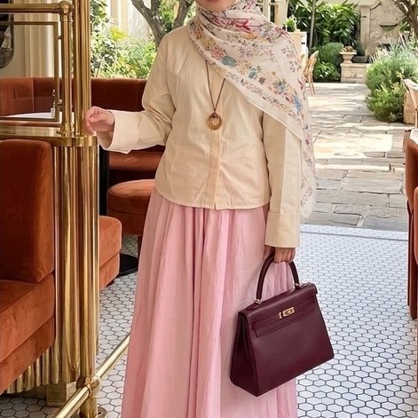 Cania Skirt - กระโปรงลินินผู้หญิงระดับพรีเมียมพร้อมซับในและกระเป๋าแบบเต็มตัว (สไตล์เกาหลี / Flowy / 