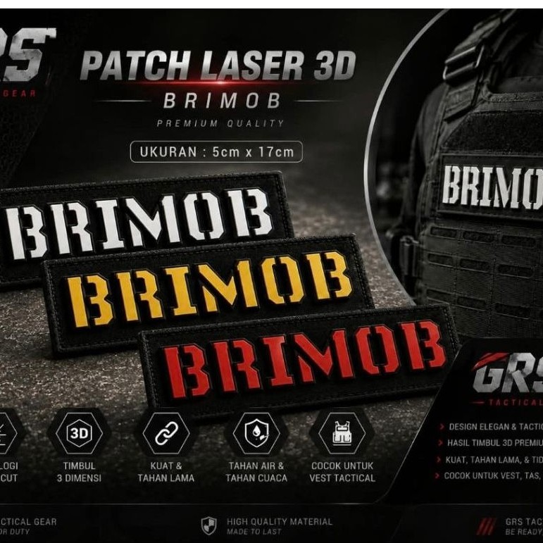 BRIMOB 3D BODYVEST LASER PATCH, WRITING