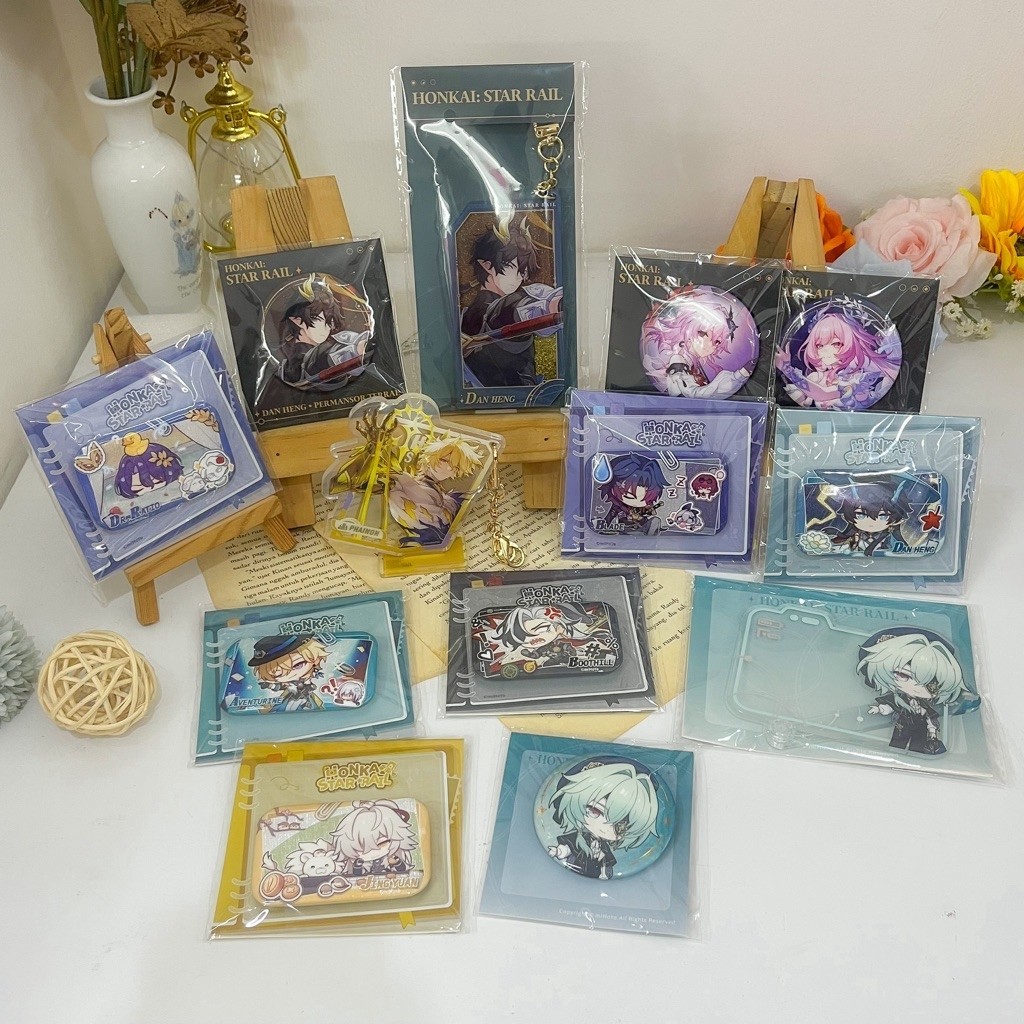 อย่างเป็นทางการ Honkai Star Rail HSR Amphorus Penecony Xianzhou Luofu Ichiban Kuji Art Chibi Badges 
