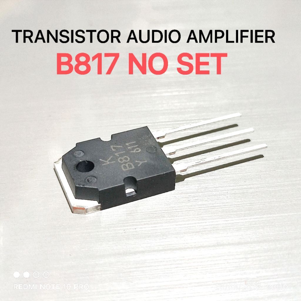 (QTY 1 ชิ้น) ทรานซิสเตอร์ 2SB817 B817 B 817 PNP ORIGINAL KEC ไม่มีชุด