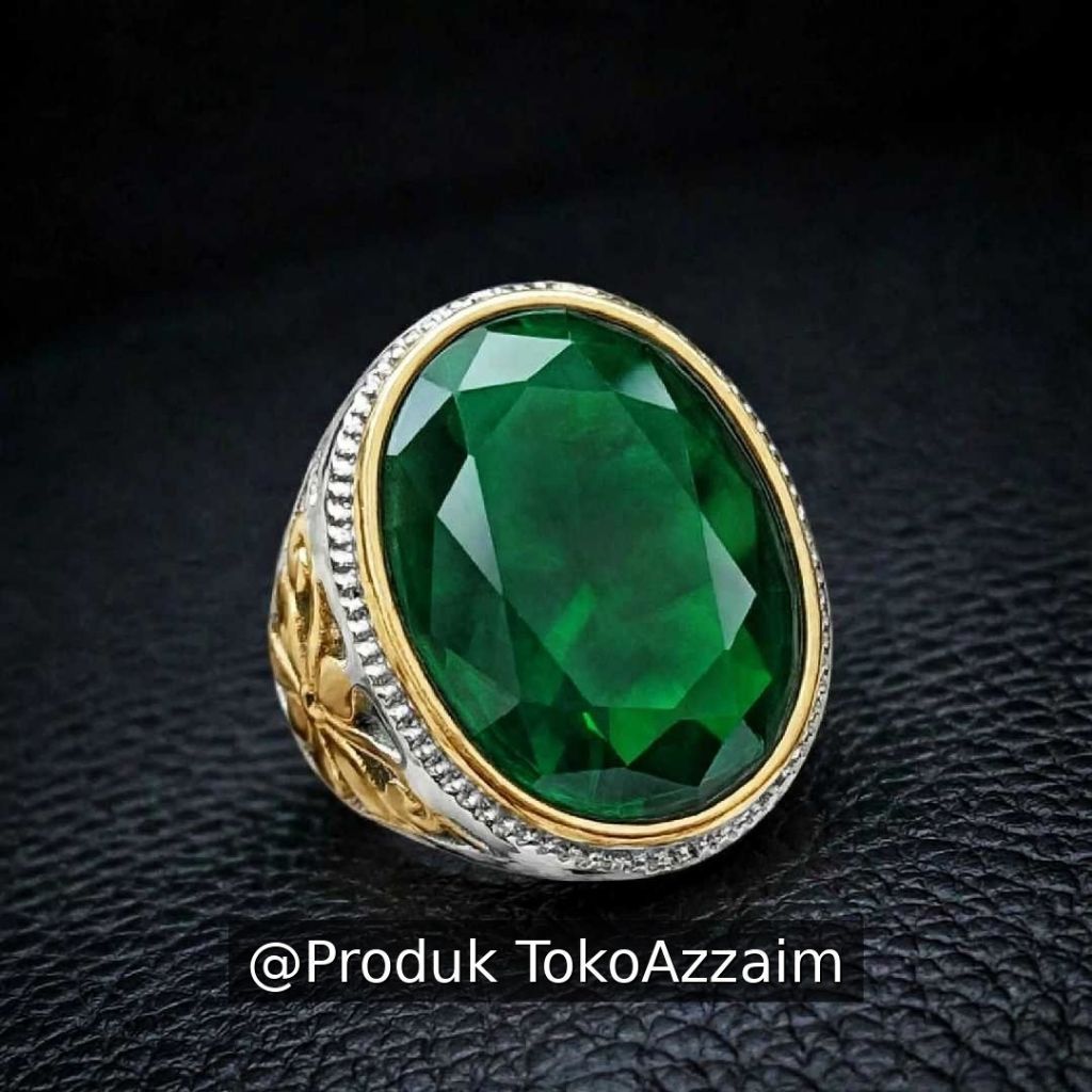 HIJAU GREEN AQUAMARINE STONE RING GREEN DOFF