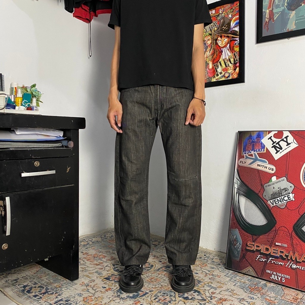 LIVES 505 STRAIGHT REGULAR INDIGO BLACK JEANS