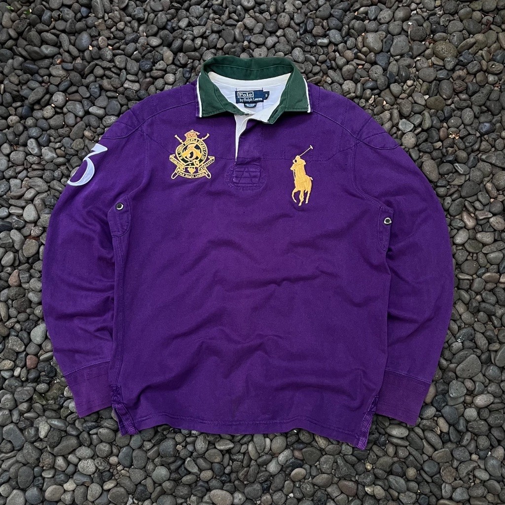 [SIZE L] RUGBY SHIRT POLO RALPH LAUREN BIG PONY PRL VTG 90s