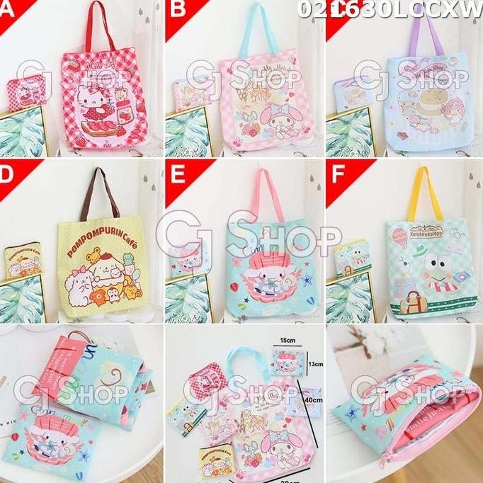 Kitty Melody Twinstar Purin Cinnamoroll กระเป๋าช้อปปิ้งแบบพับได้ 021630