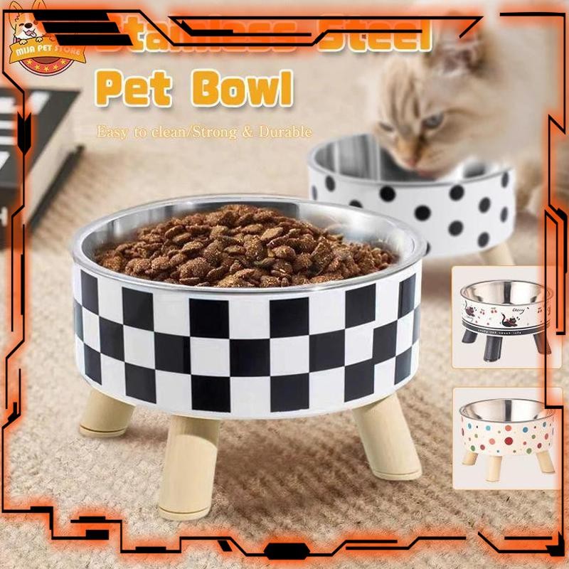 สแตนเลสสูงชามสัตว์เลี้ยงป้องกันคอกันลื่น WPH-61