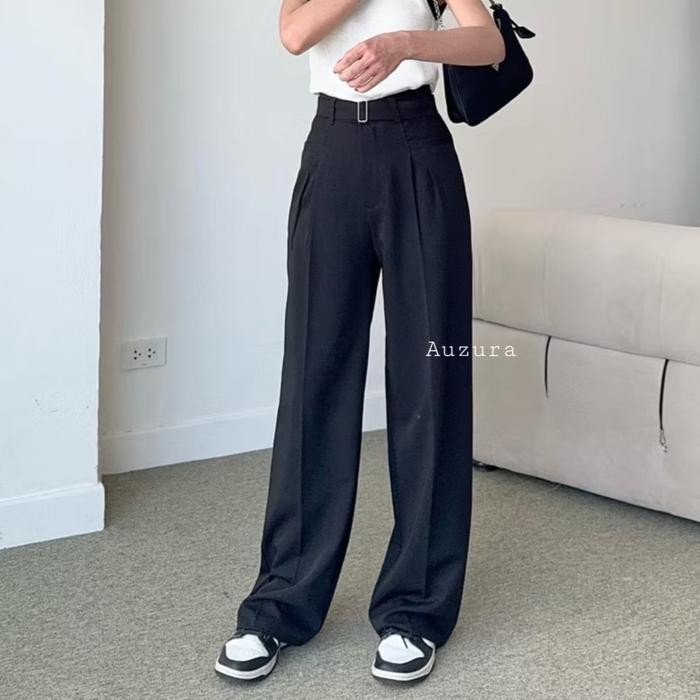 CMA Auzura - Obi Pants - กางเกงเอวสูงกางเกงหลวม - กางเกงชั้นในสํานักงานอย่างเป็นทางการต่อต้านริ้วรอย