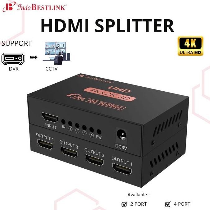 DE123 >> HDMI Splitter 4 port / HDMI Splitter 1-4 / HDMI Splitter 1 ถึง 4 / Full HD