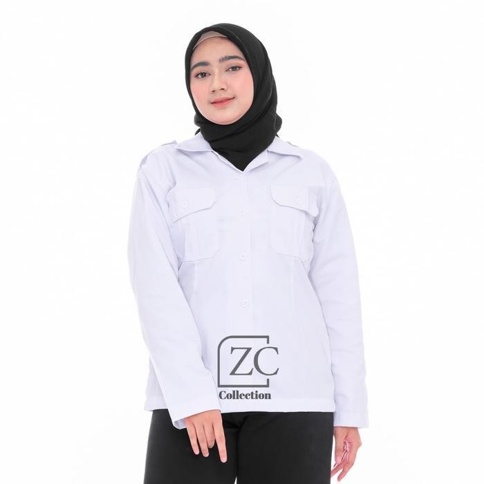 KEMEJA MFS เสื้อเชิ้ต pdh ผู้หญิง เสื้อทํางานผู้หญิง คอปกเบลเซอร์