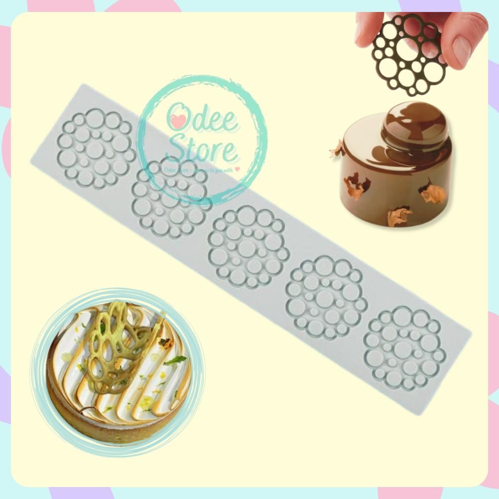 OdeeStore แม่พิมพ์ซิลิโคน tuile ซิลิโคน fondant gumpaste garnish ช็อกโกแลตน้ําตาลพุดดิ้ง Circle Roun