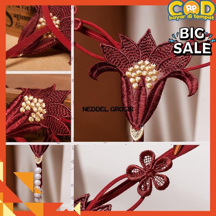 G STRING ผู้หญิง PEARL THONG พร้อมลูกไม้ EMBROIDERY LINGERIE โดย NEDDEL WHOLESALE