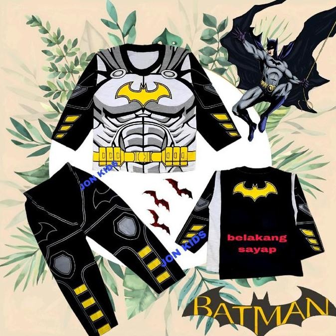 DR42>> LATEST LONG-SLEEVED BATMAN WINGS COSTUME SET/BATMAN WINGS CLOTHES สําหรับ AGES 1-10 ปี