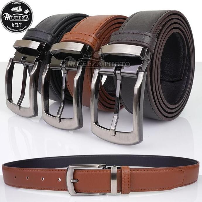 DB222 }} MUEEZA BELT เข็มขัดหนัง Pu ผู้ชาย หัวเข็มขัด SJP 010 3.5 ซม.