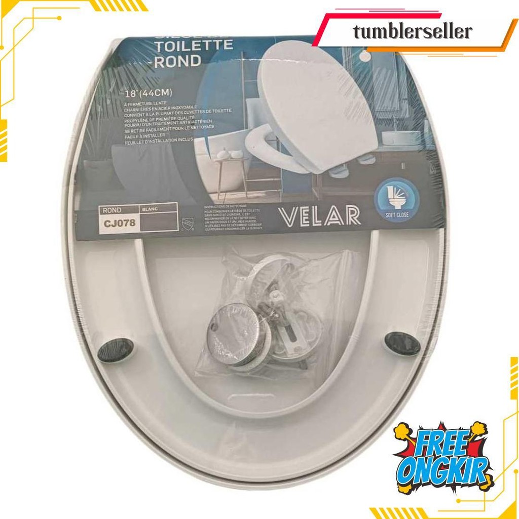 [Sanivio] Universal Soft Close หนา Velar Closet Seat Cover Cj- 078 สินค้าต้นฉบับสีขาว