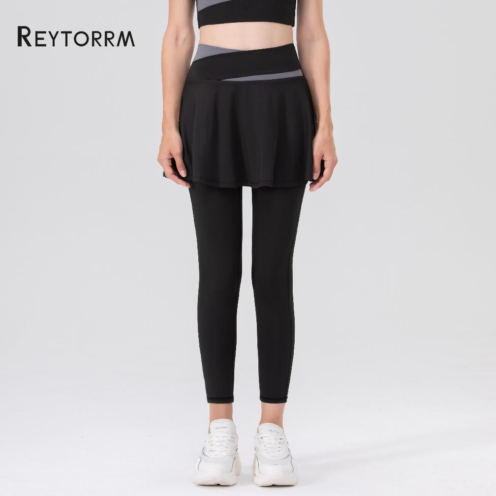 Bf888S Reytorrm เลกกิ้งกางเกงกีฬาผู้หญิงกางเกงกระโปรงHijabกีฬาเอวสูงธรรมดาโยคะสองชั้นยิมเทนนิสวิ่งกี