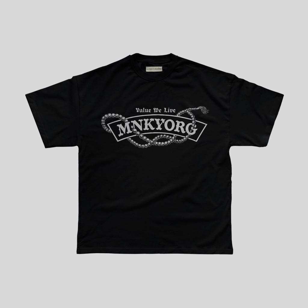 MONKEY ORGANIC Regular Fit Premium Cotton Combed 24s 210 GSM "Value We Live Graphic Tee" Unisex